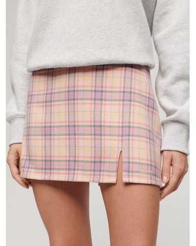 Superdry Check Mini Skirt - Pink