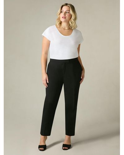 Live Unlimited Curve Tailored Button Detail Trousers - White