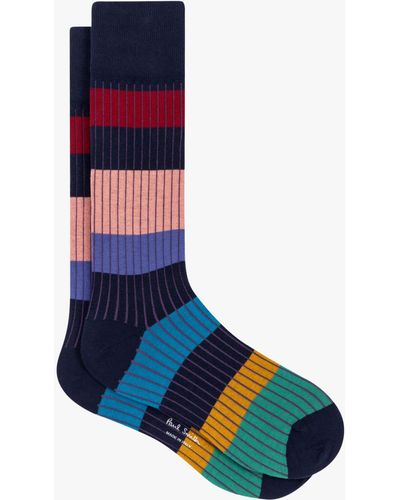 Paul Smith Errol Stripe Crew Socks - Blue