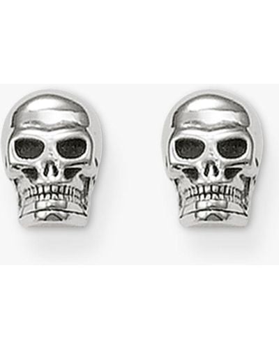 Thomas Sabo Skull Stud Earrings - White