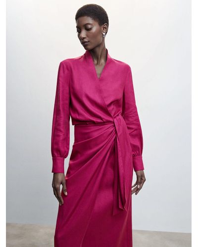 Pink Linen Wrap Dresses for Women - Up to 68% off | Lyst UK