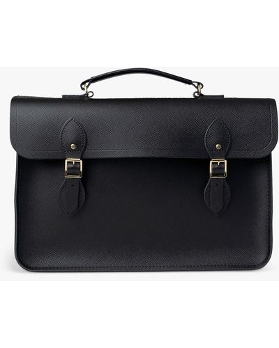 Cambridge Satchel Company Large Leather Briefcase - Black