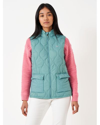 Crew Plain Onion Quilted Gilet - Green