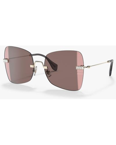 Miu Miu Mu 50ws Irregular Sunglasses - Pink