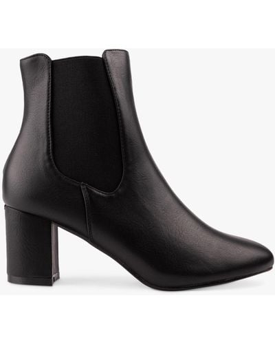 V.Gan Lychee Block Heel Ankle Boots - Black