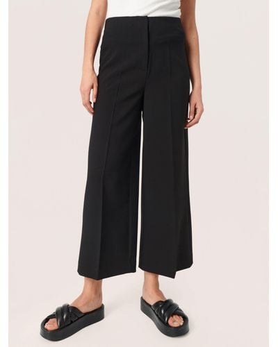Soaked In Luxury Corinne High Waist Wide Legs Culottes Trousers - Black