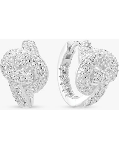 Sif Jakobs Jewellery Cubic Zirconia Knot Stud Earrings - White