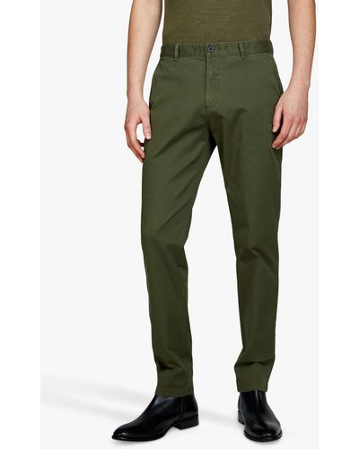 Sisley Stretch Cotton Drill Chino Trousers - Green
