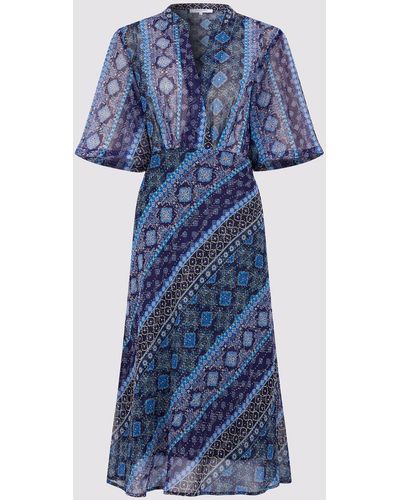 Gerard Darel Elia Stud Embellished Midi Dress - Blue