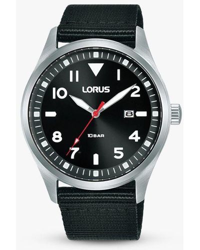 Lorus Sunray Dial Nato Strap Watch - Black