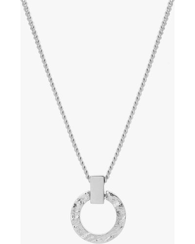 Tutti & Co Palm Collection Textured Circle Pendant Necklace - White