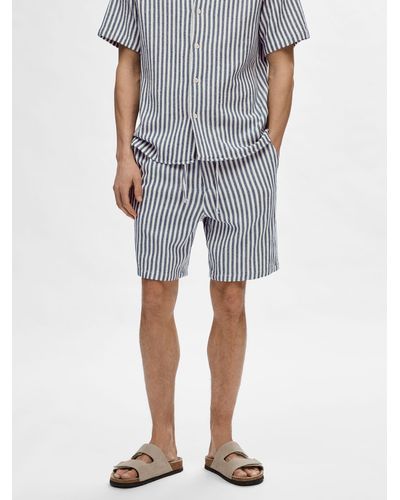 SELECTED Stripe Shorts - Grey