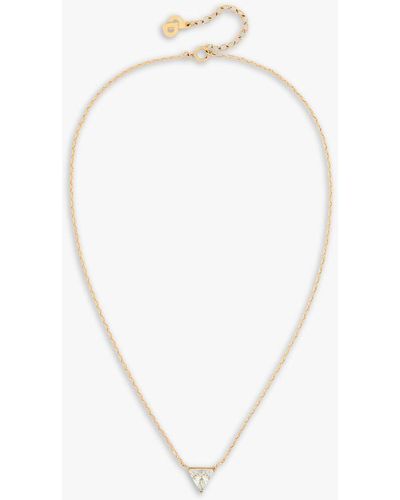 Susan Caplan Vintage Dior Triangle Swarovski Crystal Pendant Necklace - White