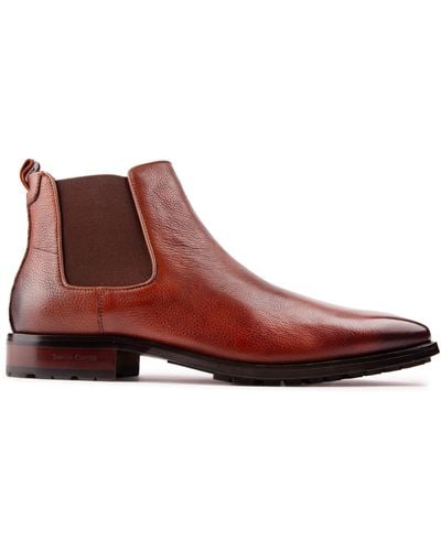 Simon Carter Clover Leather Chelsea Boots - Red