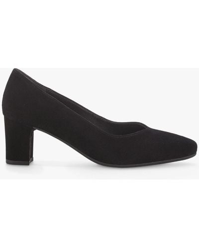 Gabor Helga Wide Fit Suede Court Shoes - Black