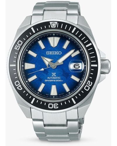 Seiko Srpe33k1 Prospex Save The Ocean King Samurai Automatic Date Bracelet Strap Watch - Blue