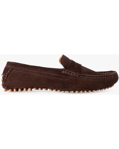 KG by Kurt Geiger Rocky Suede Loafers - Brown