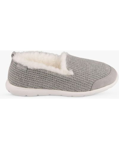 Totes Iso-flex Waffle Full Back Slippers - Grey