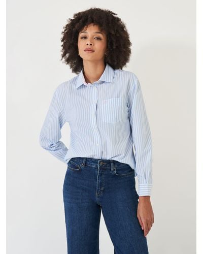 Crew Relaxed Fit Stripe Shirt - White