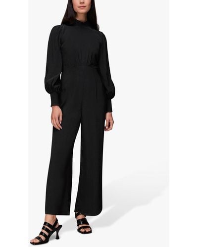 Whistles Shirred Cuff Empire Line Jumpsuit - Black