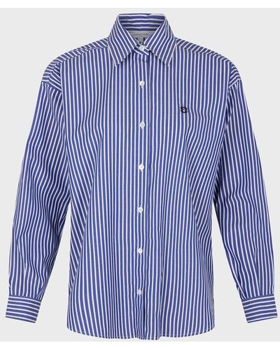 Gerard Darel Armeny Striped Cotton Shirt - Blue