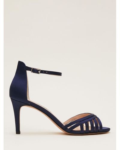 Phase Eight Satin Strappy Heeled Sandals - Blue