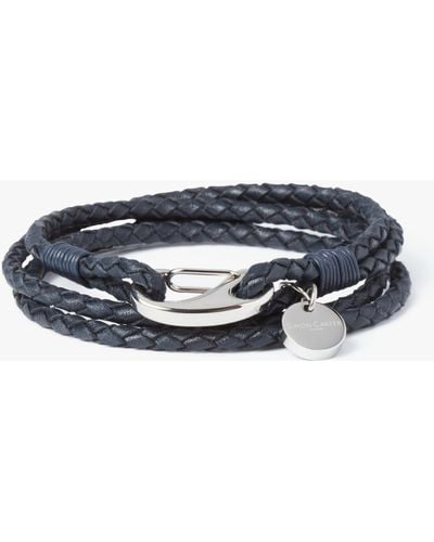 Simon Carter Padstow Leather Wrap Bracelet - Blue
