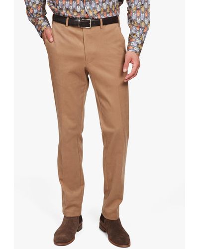 Simon Carter Brushed Cotton Trousers - Natural