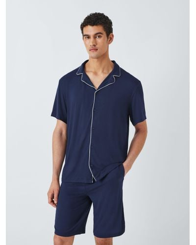 John Lewis Modal Pyjama Short Set - Blue