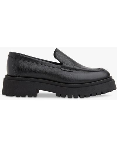 Whistles Aerton Leather Chunky Loafers - Black