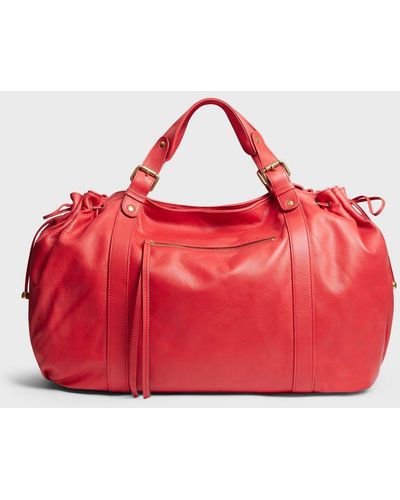 Gerard Darel 72h Leather Weekend Bag - Red