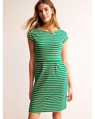 Boden Florrie Stripe Jersey Mini Dress - Green