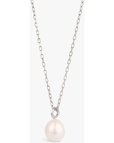 Dinny Hall Thalassa Keshi Baroque Pearl Pendant Necklace - White