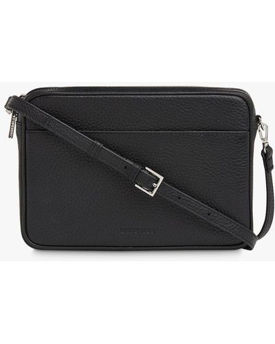 Whistles Carmen Double Pouch Leather Cross Body Bag - Black