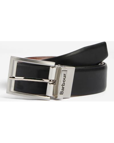 Barbour Fife Reversible Leather Belt - Black