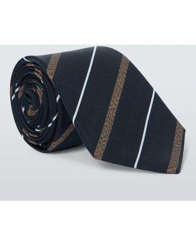 John Lewis Silk Stripe Tie - Blue
