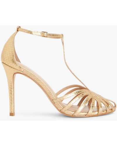 John Lewis Melody Leather Caged Strappy Stiletto Sandals - Natural