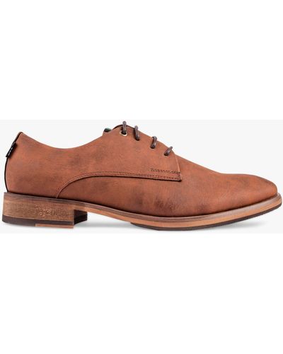 V.Gan Oatmeal Lace Up Derby Shoes - Brown