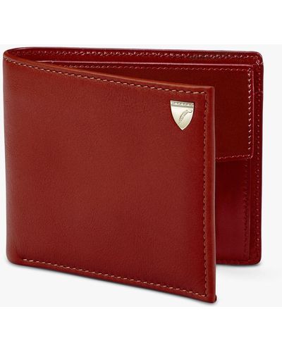 Aspinal of London Single Billfold Smooth Leather Coin Wallet - Red