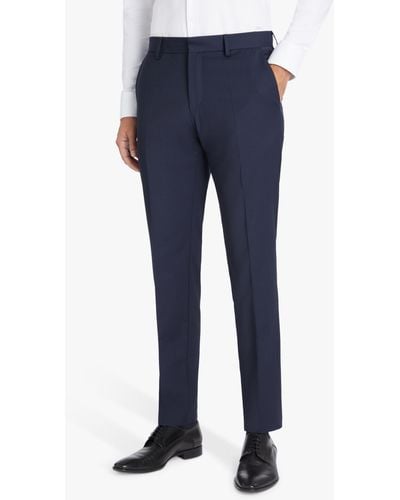 BOSS Hugo Genius Virgin Wool Blend Slim Fit Suit Trousers - Blue