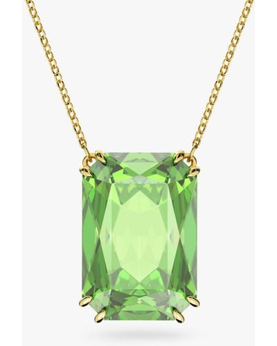 Swarovski Millenia Crystal Rectangular Pendant Necklace - Green