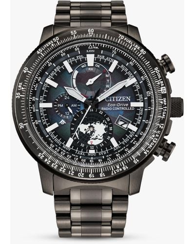 Citizen By3005-56e Pro Master Eco-drive Chronograph Date Bracelet Strap Watch - Black