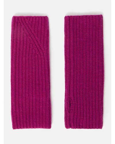 Jigsaw Cashmere And Wool Blend Fingerless Gloves - Pink