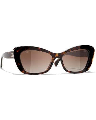 Chanel Butterfly Sunglasses Ch5481h Dark Havana/brown Gradient - Multicolour