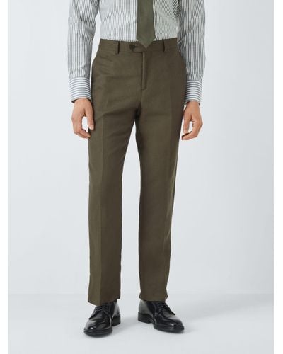 John Lewis Ashwell Linen Blend Regular Fit Suit Trousers - Grey