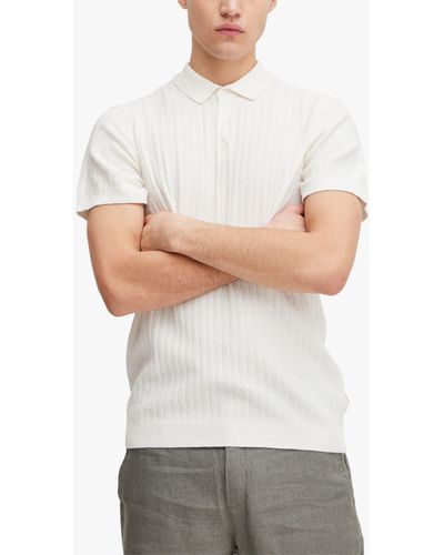 Casual Friday Karl Short Sleeve Knitted Polo Shirt - White