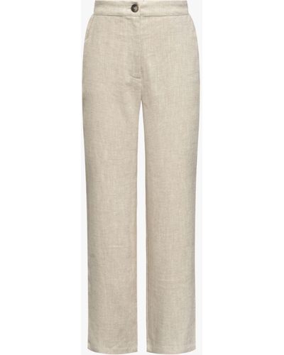 A-View Annali Linen Blend Straigh Leg Trousers - White