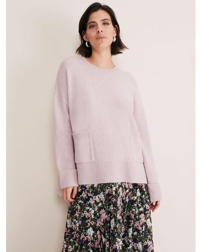 Phase Eight Hayleigh Oversized Wool Blend Jumper - Pink