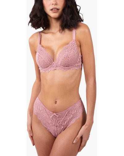 Wolf & Whistle Ariana Lace Plunge Bra - Red