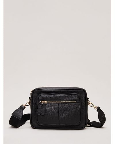 Phase Eight Leather Cross Body Bag - Black